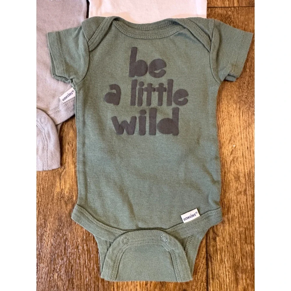 Gerber Baby Boy Onesies Newborn Short Sleeve Bodysuits Shirts Romper Clothes Lot